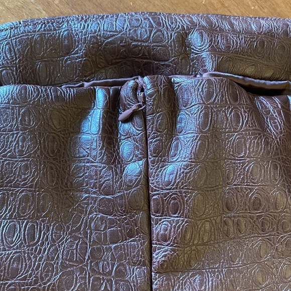 7 FOR ALL MANKIND Brown Strapless Faux Leather Snakeskin Dress - Picture 6 of 8